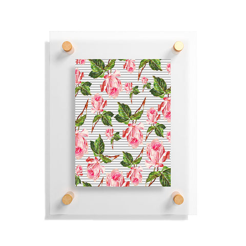 Allyson Johnson Roses and stripes Floating Acrylic Print