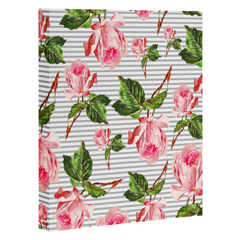 Allyson Johnson Roses and stripes Art Canvas