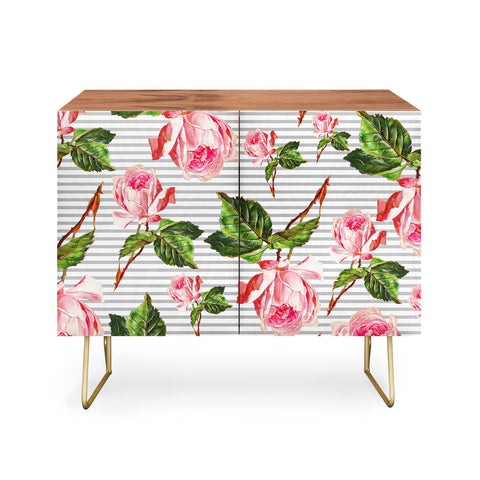 Allyson Johnson Roses and stripes Credenza
