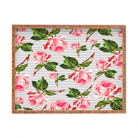 Allyson Johnson Roses and stripes Rectangular Tray