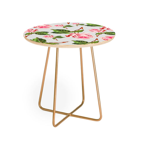 Allyson Johnson Roses and stripes Round Side Table