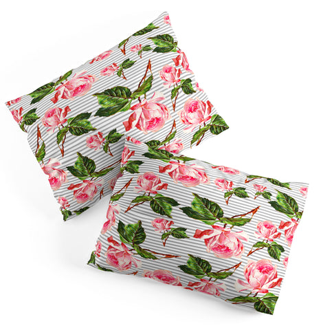 Allyson Johnson Roses and stripes Pillow Shams
