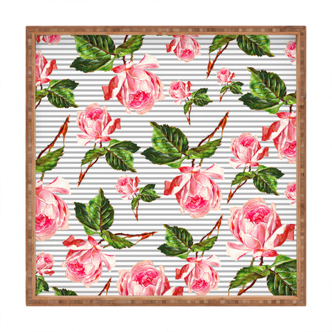 Allyson Johnson Roses and stripes Square Tray