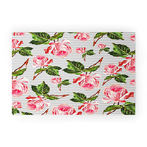 Allyson Johnson Roses and stripes Welcome Mat