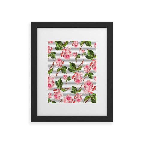 Allyson Johnson Roses and stripes Framed Art Print