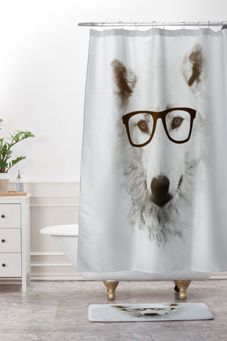 Allyson Johnson Smart Wolf Shower Curtain And Mat