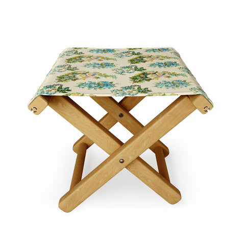 Allyson Johnson Spring Blue Floral Folding Stool