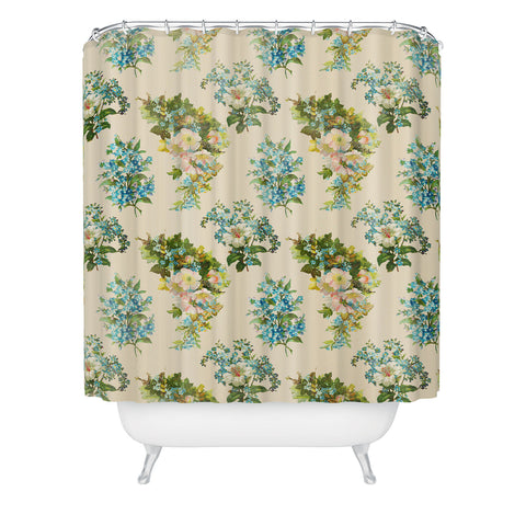Allyson Johnson Spring Blue Floral Shower Curtain