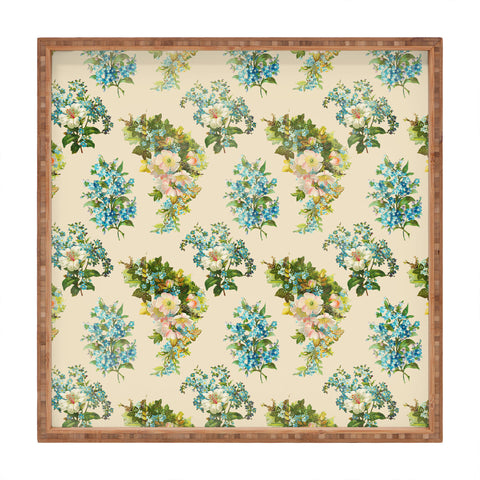 Allyson Johnson Spring Blue Floral Square Tray