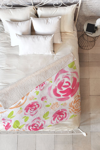 Allyson Johnson Spring is here Fleece Throw Blanket