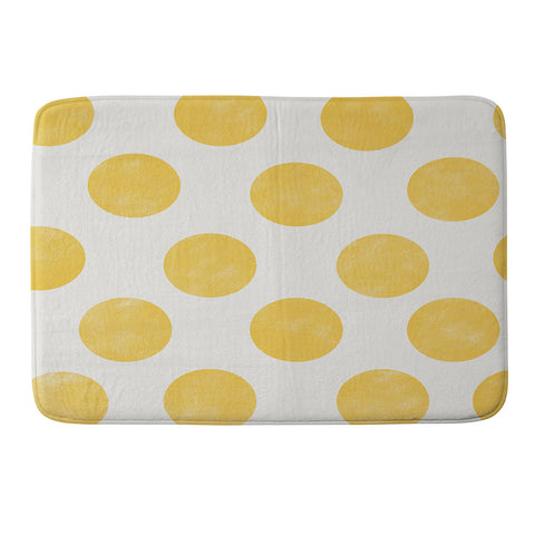 Allyson Johnson Spring Yellow Dots Memory Foam Bath Mat