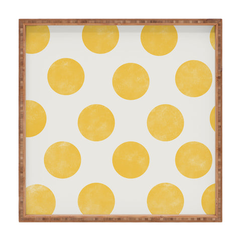 Allyson Johnson Spring Yellow Dots Square Tray