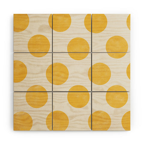 Allyson Johnson Spring Yellow Dots Wood Wall Mural