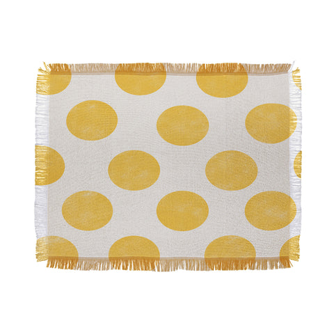 Allyson Johnson Spring Yellow Dots Throw Blanket