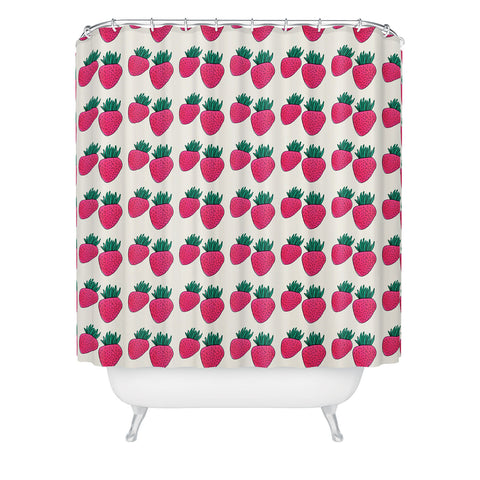 Allyson Johnson Strawberries And Cream Shower Curtain
