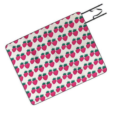 Allyson Johnson Strawberries And Cream Picnic Blanket