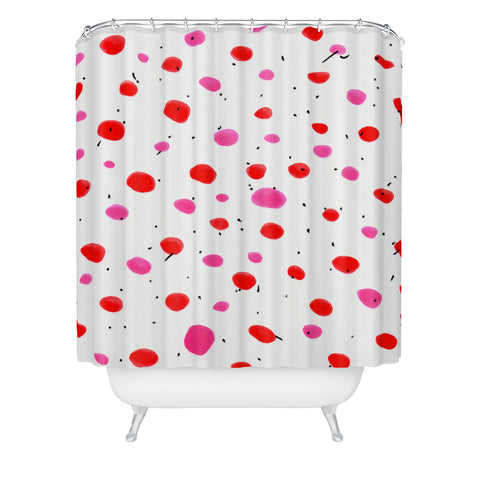 Allyson Johnson Strawberry Bubble Gum Shower Curtain