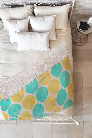 Allyson Johnson Summer Leaves Fleece Throw Blanket