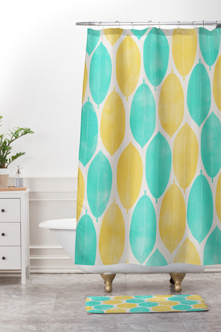 Allyson Johnson Summer Leaves Shower Curtain And Mat