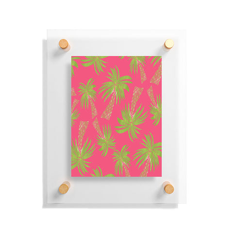Allyson Johnson Summer Palm Trees Pink Floating Acrylic Print