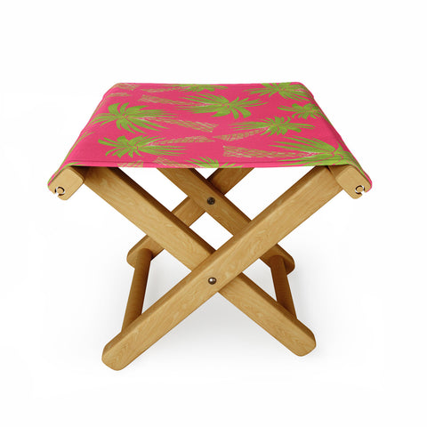 Allyson Johnson Summer Palm Trees Pink Folding Stool