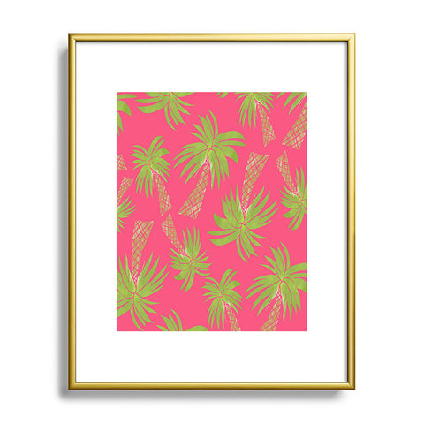 Allyson Johnson Summer Palm Trees Pink Metal Framed Art Print