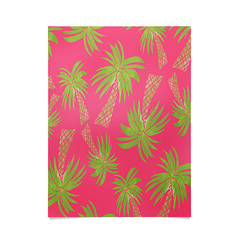 Allyson Johnson Summer Palm Trees Pink Poster