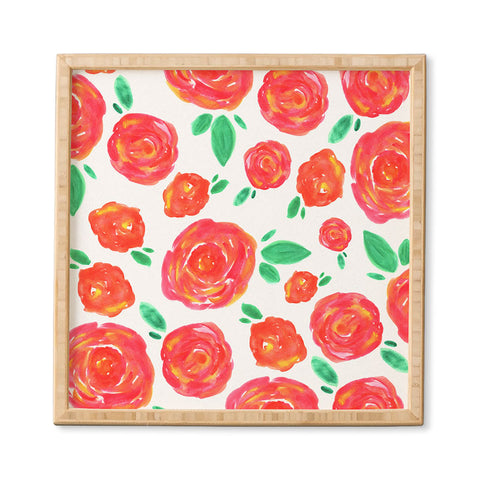 Allyson Johnson Summer roses Framed Wall Art