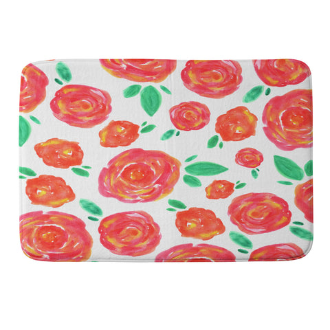 Allyson Johnson Summer roses Memory Foam Bath Mat