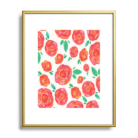 Allyson Johnson Summer roses Metal Framed Art Print