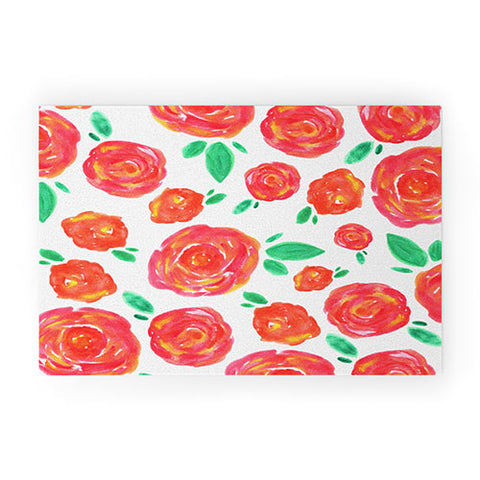 Allyson Johnson Summer roses Welcome Mat