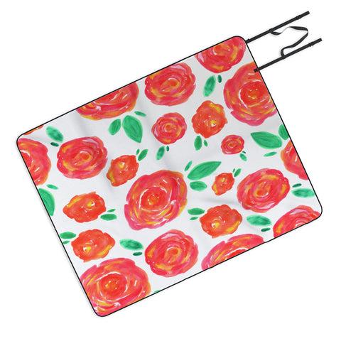 Allyson Johnson Summer roses Picnic Blanket