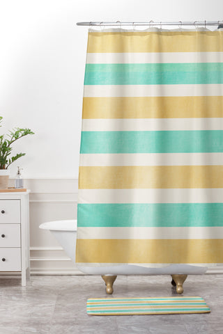 Allyson Johnson Summer Time Stripes Shower Curtain And Mat