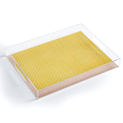 Allyson Johnson Sunny Yellow Dots Acrylic Tray