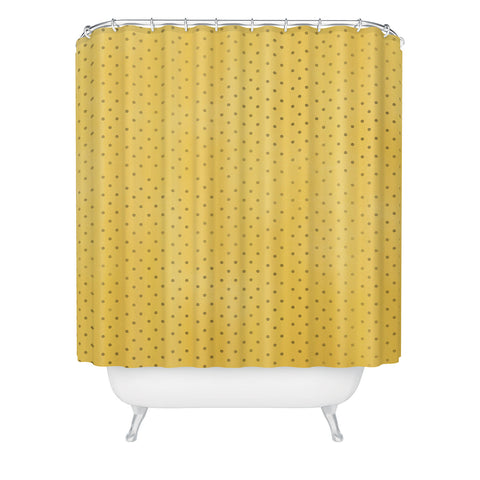 Allyson Johnson Sunny Yellow Dots Shower Curtain