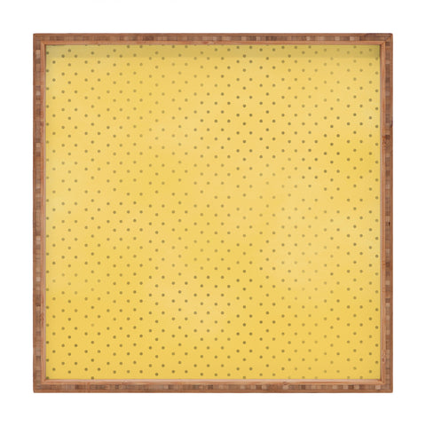 Allyson Johnson Sunny Yellow Dots Square Tray