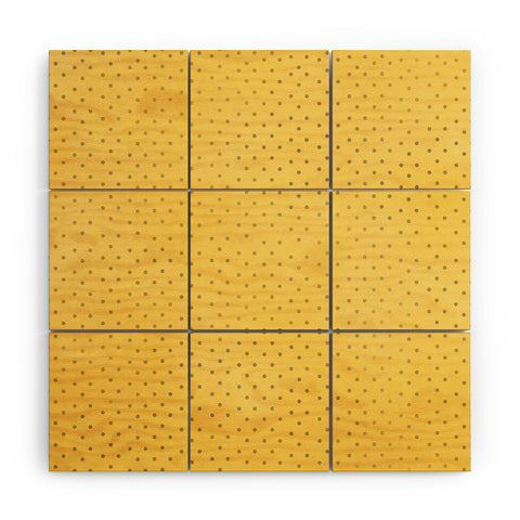 Allyson Johnson Sunny Yellow Dots Wood Wall Mural