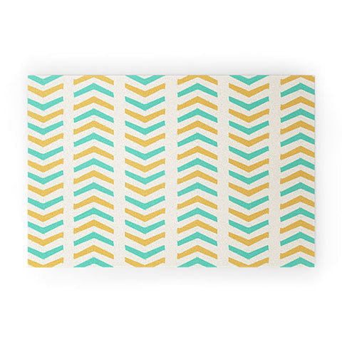 Allyson Johnson Sunshine And Mint Welcome Mat