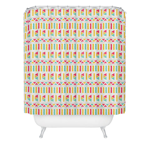 Allyson Johnson Super Bright Aztec Shower Curtain