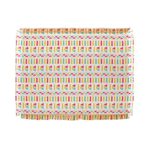Allyson Johnson Super Bright Aztec Throw Blanket