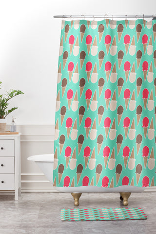 Allyson Johnson Sweet Ice Cream Shower Curtain And Mat
