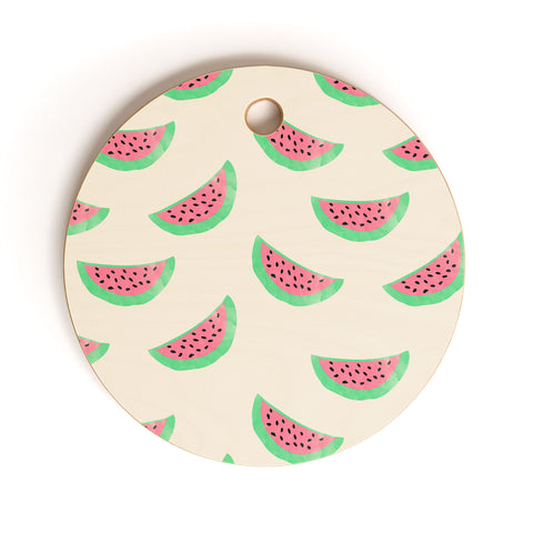 Allyson Johnson Sweet Watermelons Cutting Board Round
