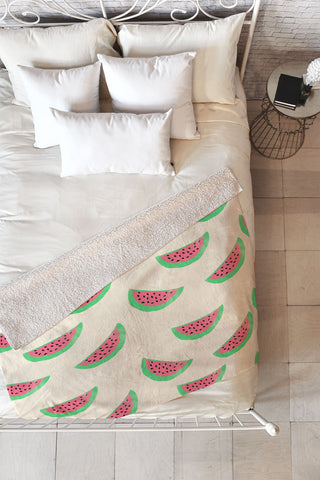 Allyson Johnson Sweet Watermelons Fleece Throw Blanket
