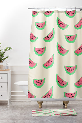 Allyson Johnson Sweet Watermelons Shower Curtain And Mat