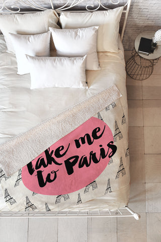 Allyson Johnson Take me to Paris Fleece Throw Blanket