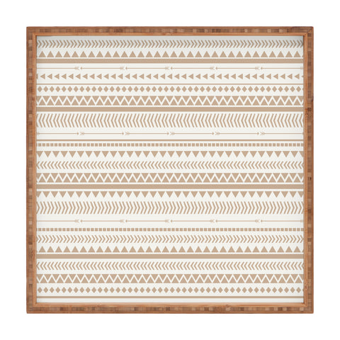 Allyson Johnson Tan Aztec Square Tray
