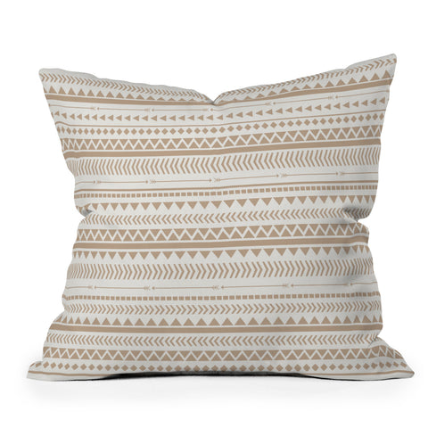 Allyson Johnson Tan Aztec Throw Pillow