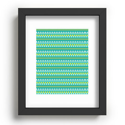 Allyson Johnson Teal And Yellow Aztec Recessed Framing Rectangle