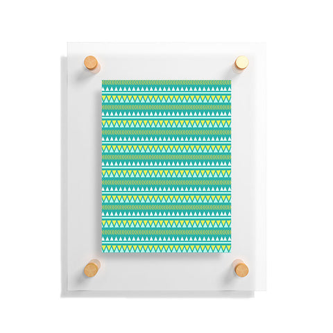Allyson Johnson Teal And Yellow Aztec Floating Acrylic Print