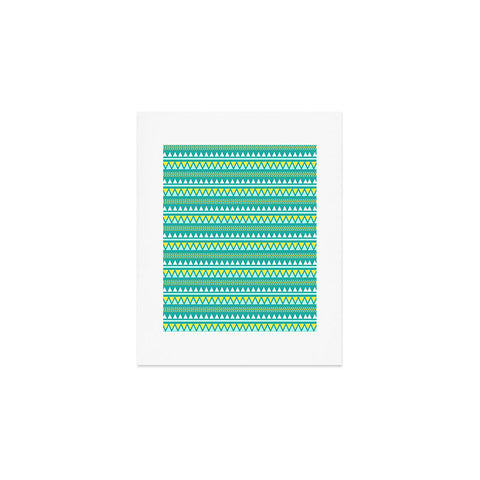 Allyson Johnson Teal And Yellow Aztec Art Print